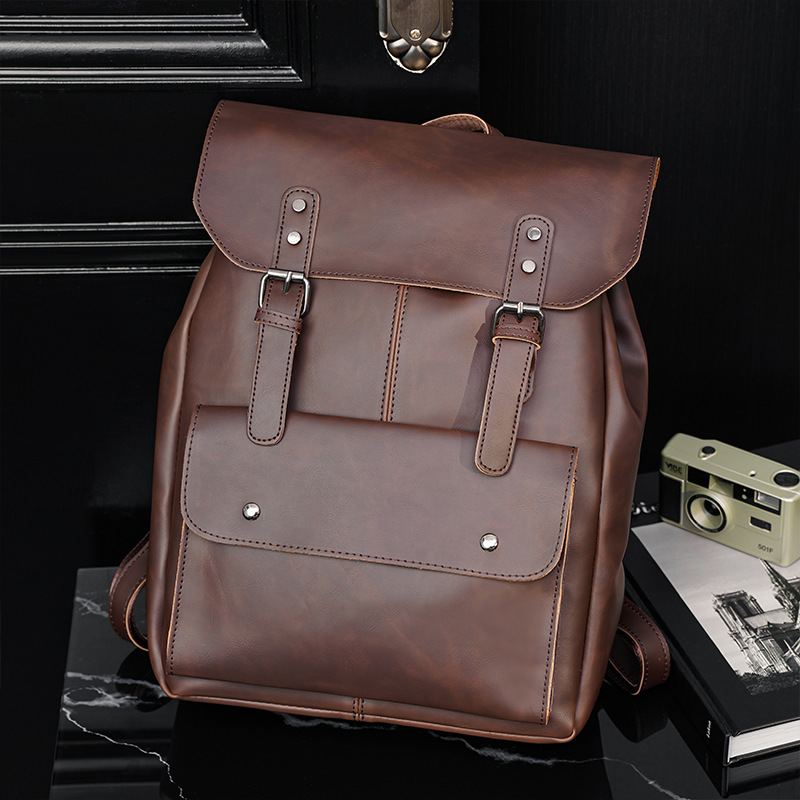 Leather Work Rucksack Mens - Mochila de couro masculina vintage, bolsa