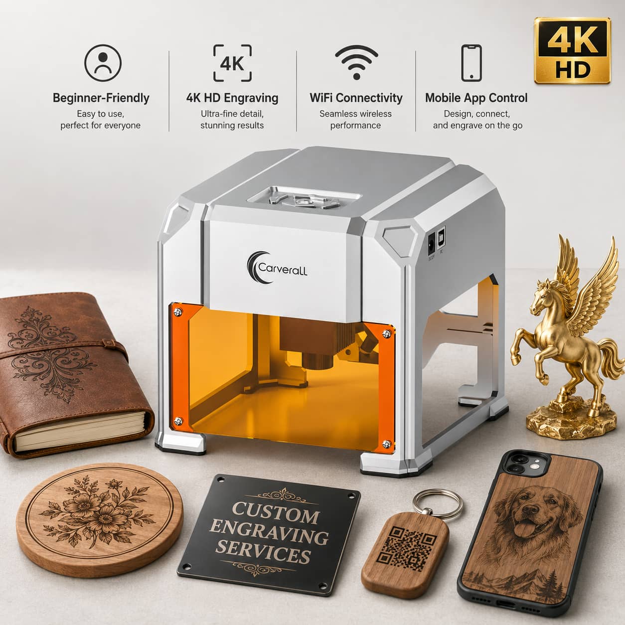 Leatherwork Machine - Máquina de Gravação a Laser Carverall,
