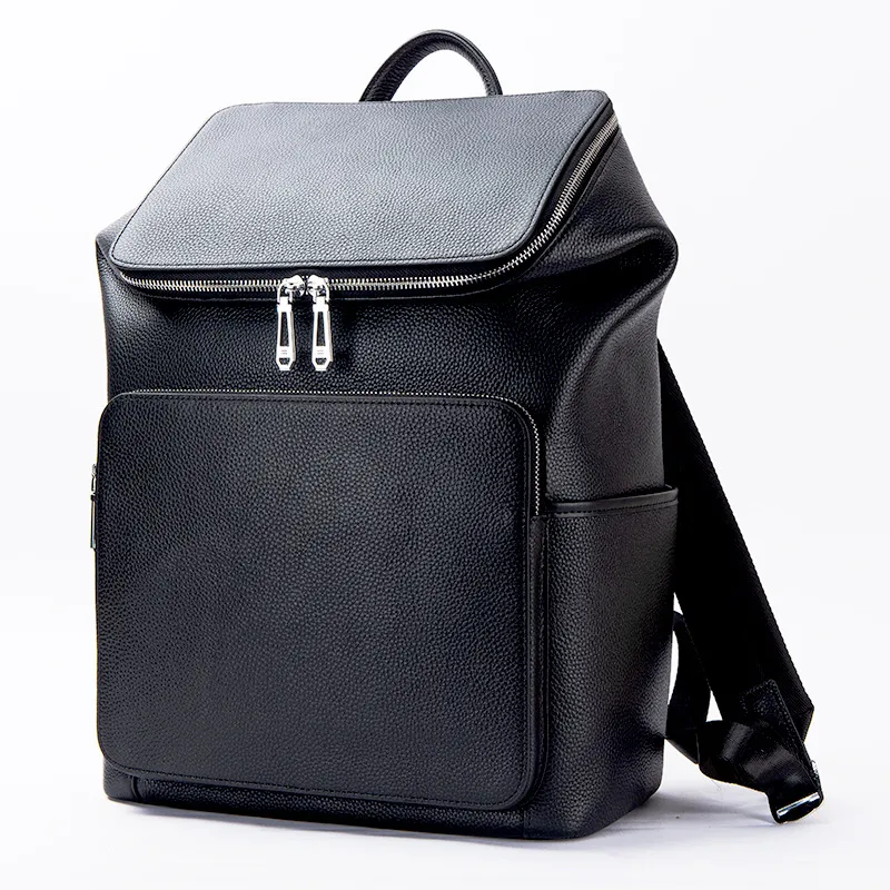 Leather Work Rucksack Mens - Mochila masculina de couro genuíno, com