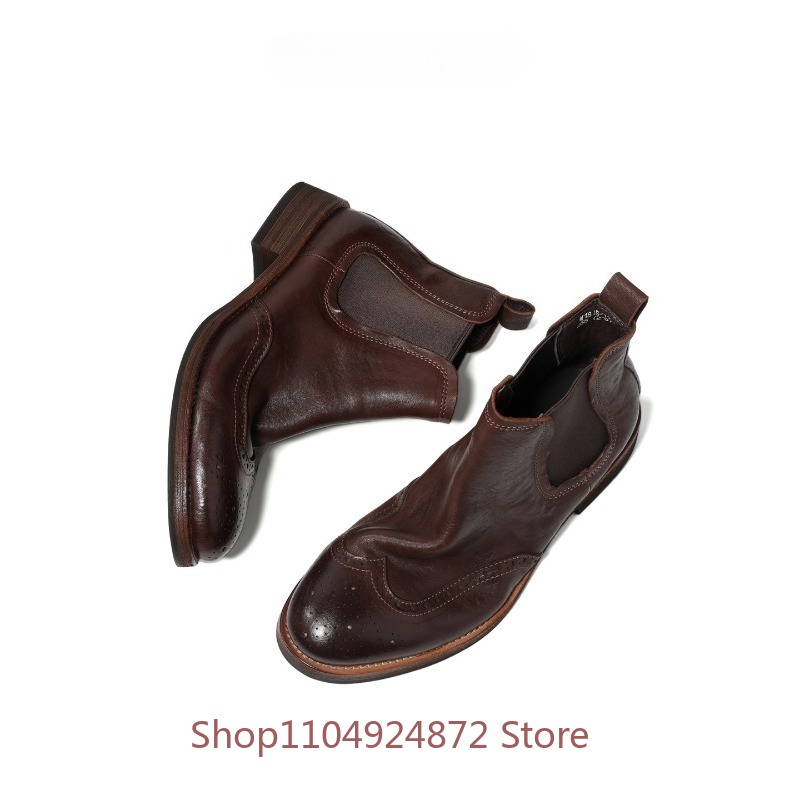 Botas Chelsea Brogue Vintage M - Leatherwork Designs avaliação e preço