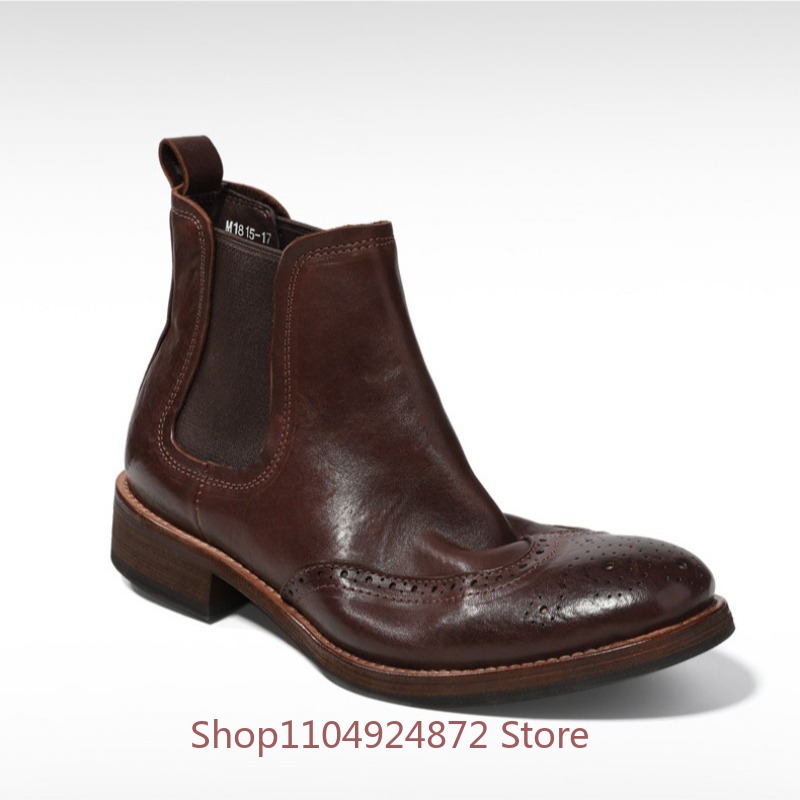 Botas Chelsea Brogue Vintage M - Leatherwork Designs avaliação e preço