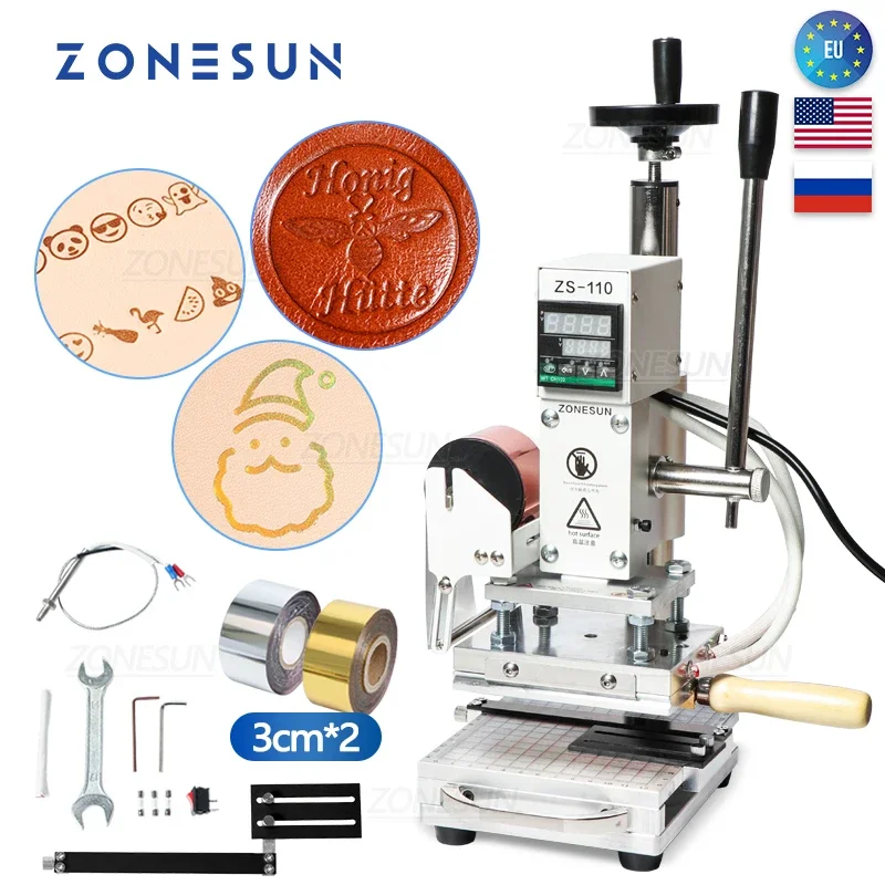 Zonesun zs110 folha quente car - Leatherwork Hand Press avaliação e preço